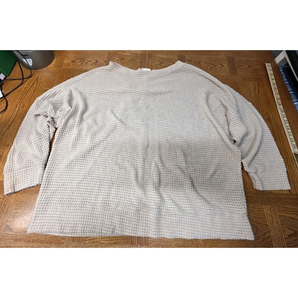 143 Story By Line Up Cream Waffle Knit Swing Top Women's Size 3X